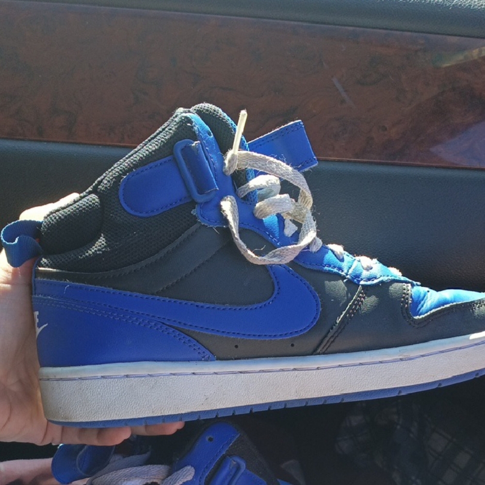 Nike Kids High-Top Sneakers - Blue and Black